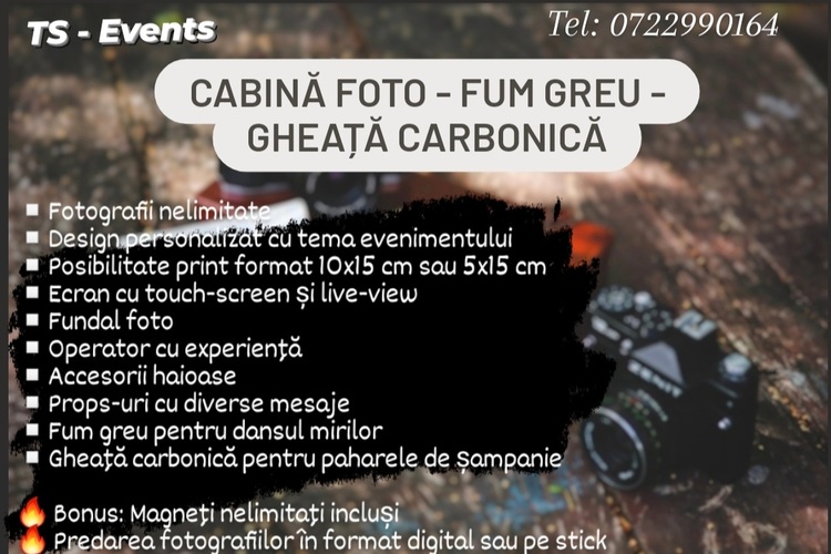 Cabina foto - Fum greu - Gheata carbonica 